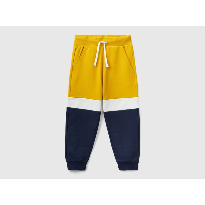 Yellow Ochre And Dark Blue Joggers