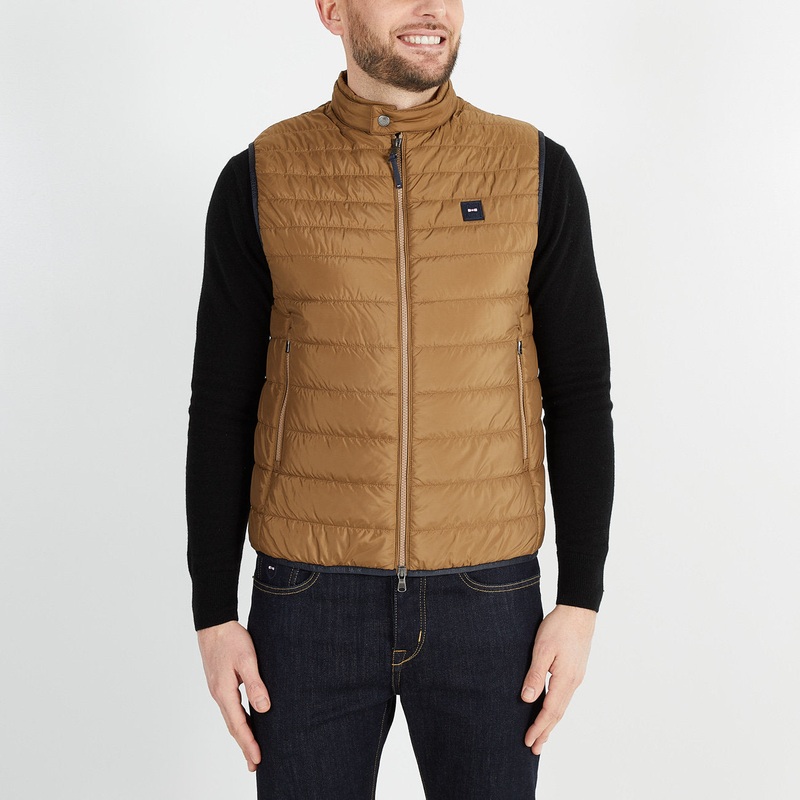 Dark Beige Sleeveless Puffa Jacket