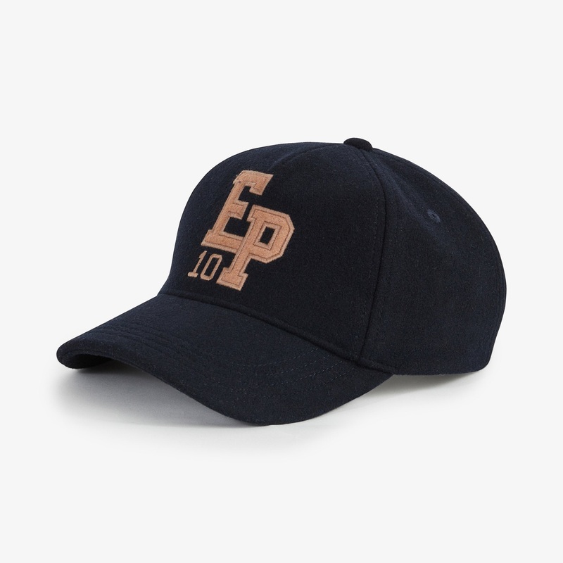 Dark Blue Embroidered Cap With Patch