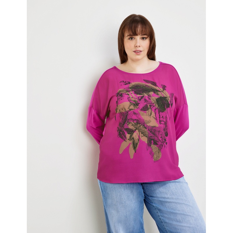 Long Sleeve Top In A Mix Of Materials