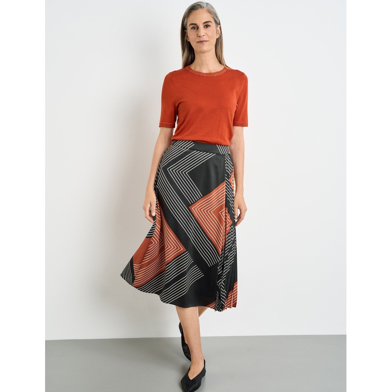 Midi Skirt With Pleated Detail