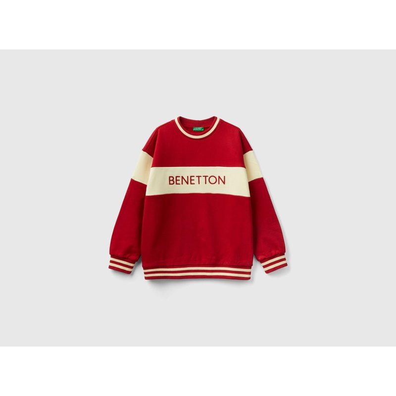 Red Sweatshirt With Embroidered Logo