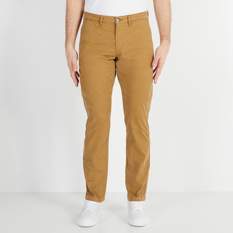 Straight-Leg Medium Beige Chinos