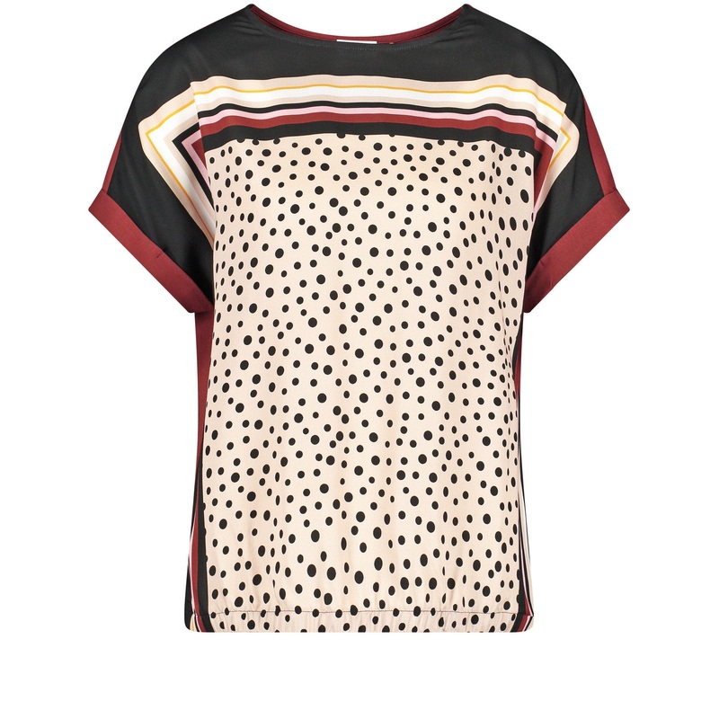 T-Shirt With Woven Satin Front