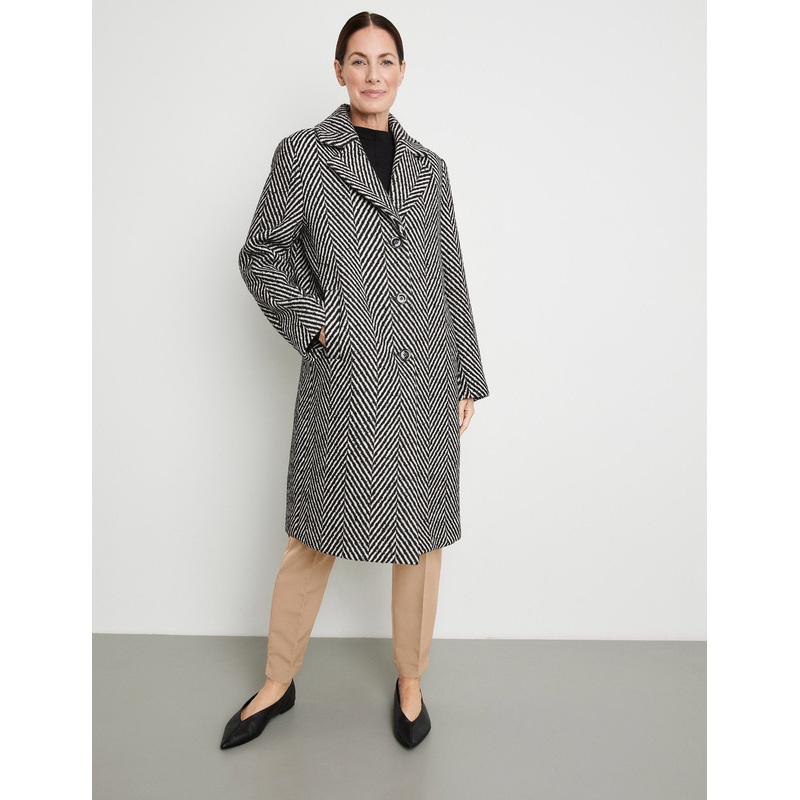 Wool Coat With A Large Lapel Collar
