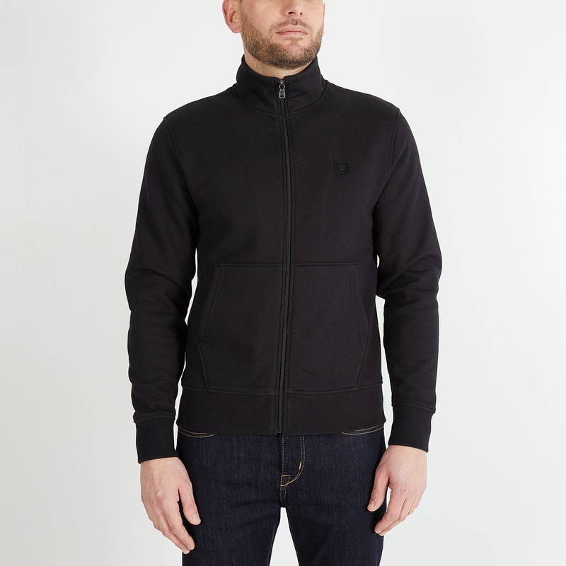 Beige Zip Sweatshirt With Stand-Up Collar