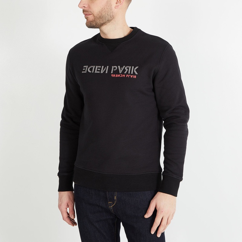 Black Round-Neck Sweatshirt