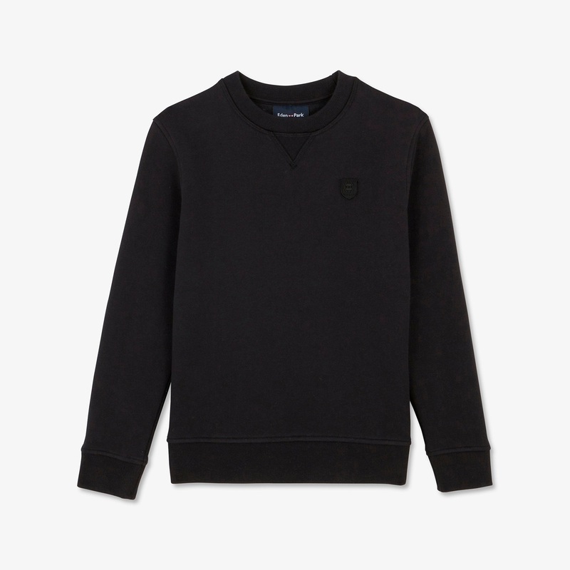 Black Sweatshirt With Silicone Insignia Logo Detail