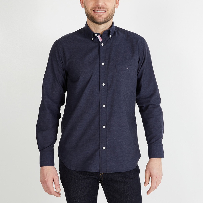 Dark Blue Shirt With Contrasting Elbow Patches