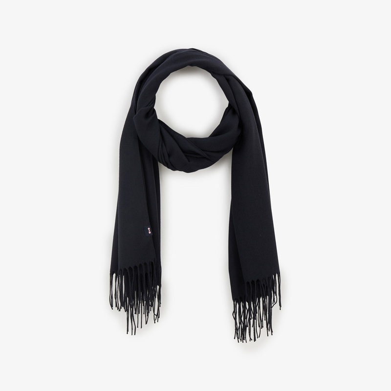 Flowing Blue Fringed Scarf