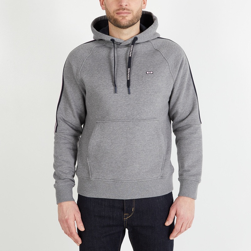 Grey Hooded Sweatshirt With Flocked Eden Park Details