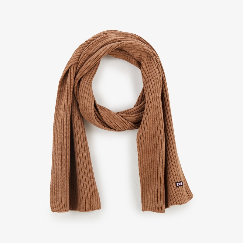 Light Brown Ribbed Scarf