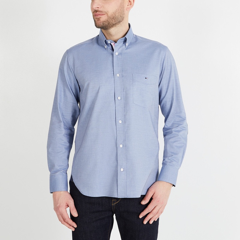 Pale Blue Shirt With Contrasting Elbow Patches