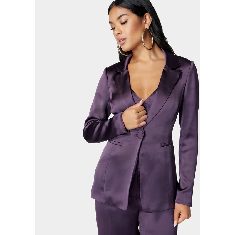 Satin One Button Tailored Jacket