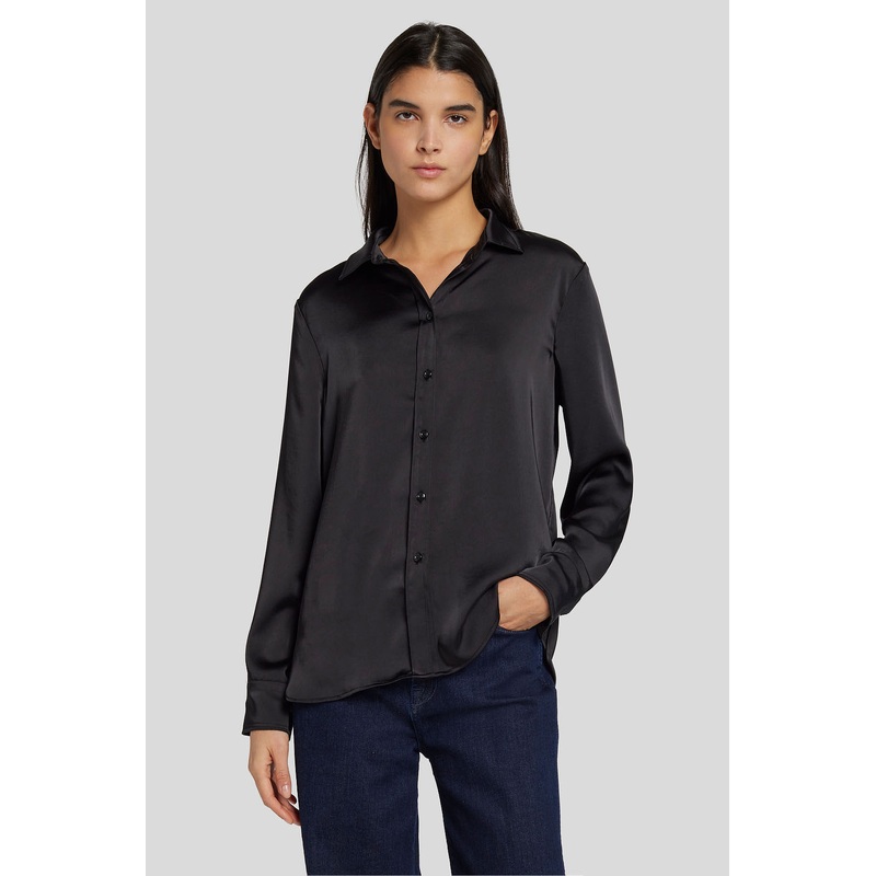 Satin Shirt Poly Satin Black