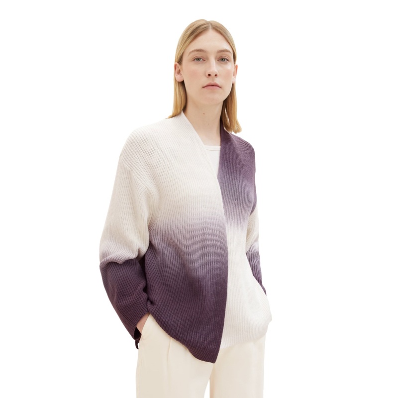 Color Block 3/4 Sleeve Sweater With High Collar