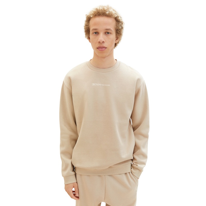 Crew Neck Sweatshirt With Center Logo