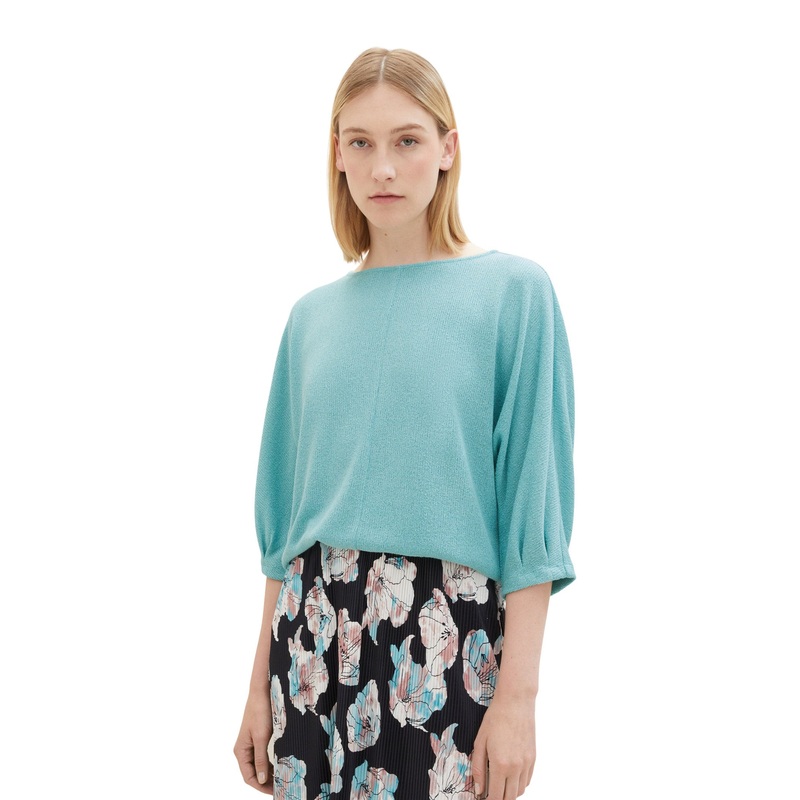 Cropped Blouse With 3/4 Sleeve