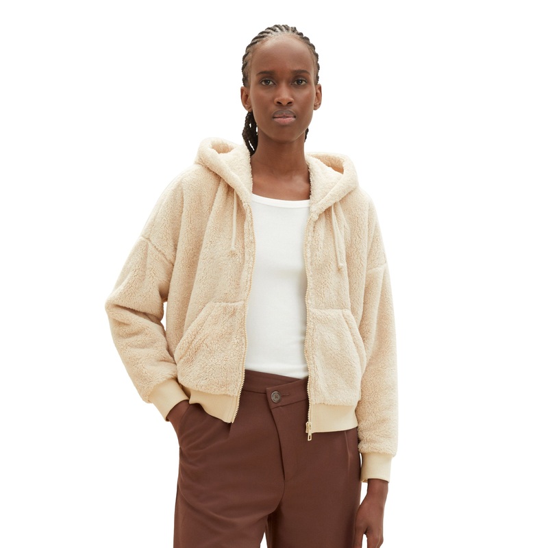 Fuzzy Zip Up  Hoodie
