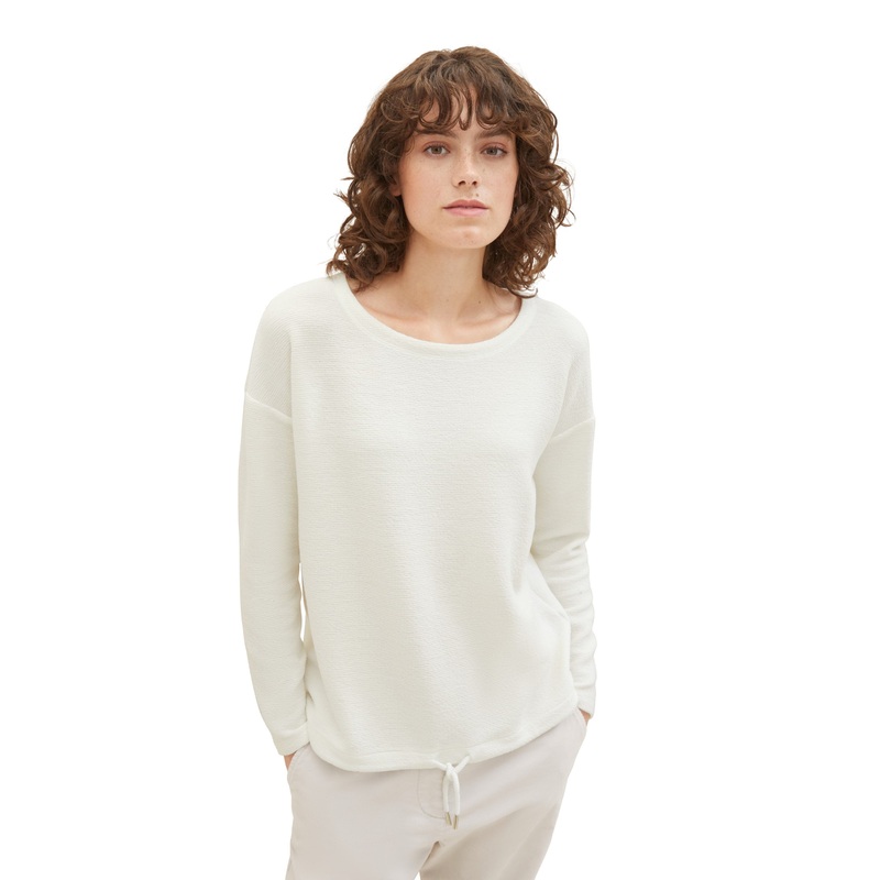 Long Sleeve T-Shirt With Wide Round Neckline