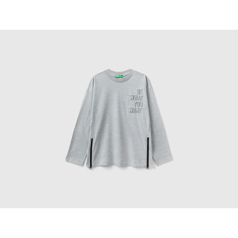 Oversized Fit Sweatshirt With Embossed Print