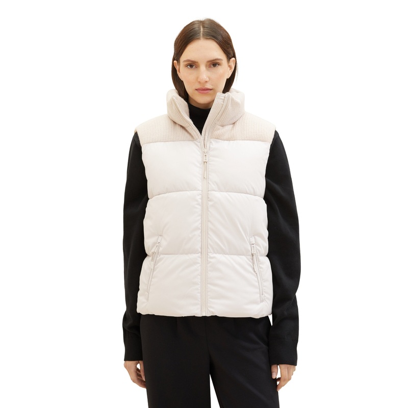 Padded Vest With High Collar