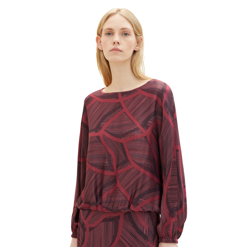 Printed Blouse With Balloon Sleeves