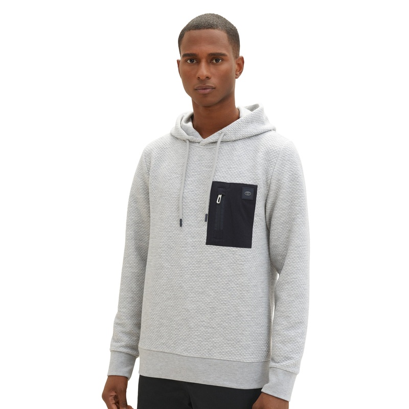 Quilted Hoodie With Chest Design
