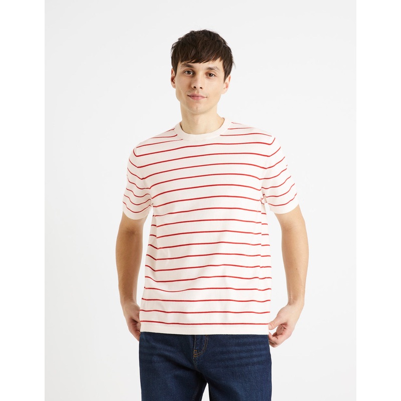 100% Cotton Round-Neck T-Shirt - Ecru