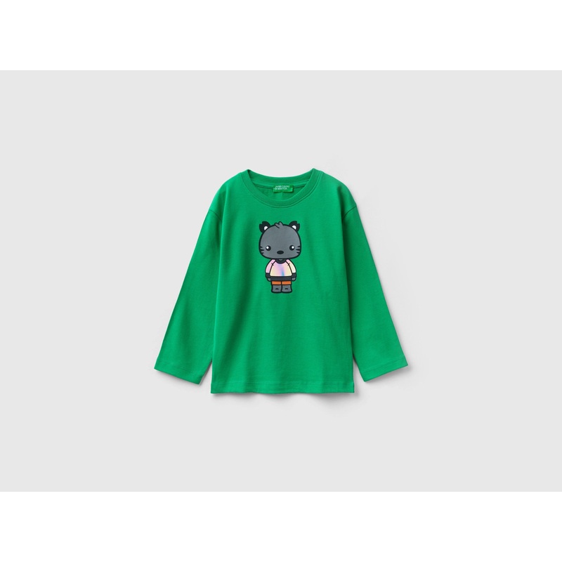 Long Fiber Cotton T-Shirt With Print