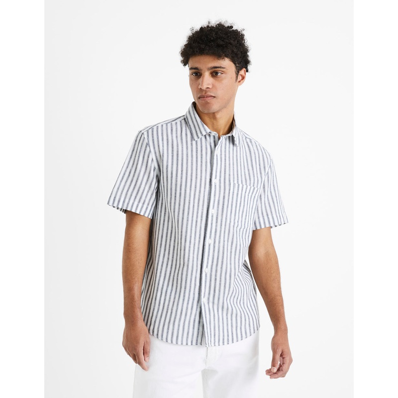 Regular-Fit Linen And Cotton Shirt - Green