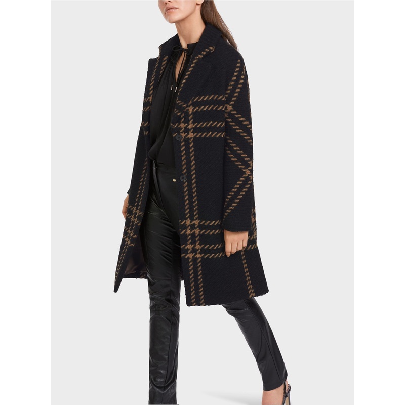 Wool Coat With Large Check