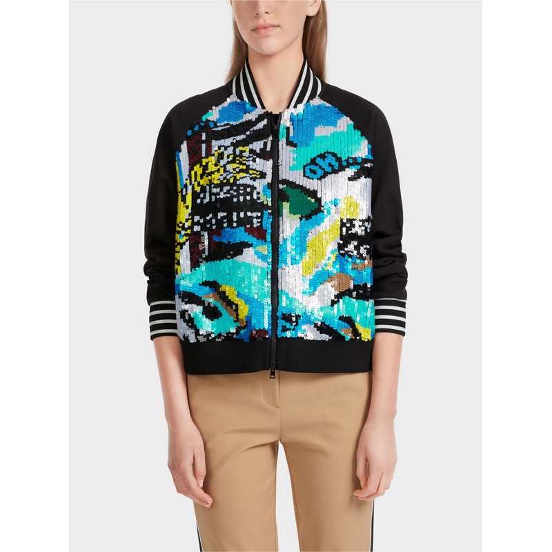 Bomber Jacket With Sequin Motif