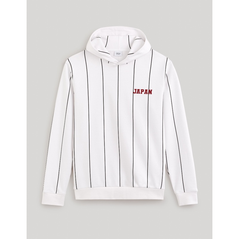 Cotton Blend Hoodie - White