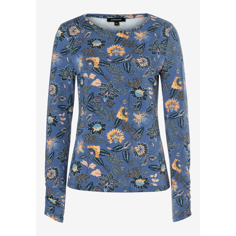 Long-Sleeved Shirt With Paisley Print, Smoke Blue, Autumn Collection