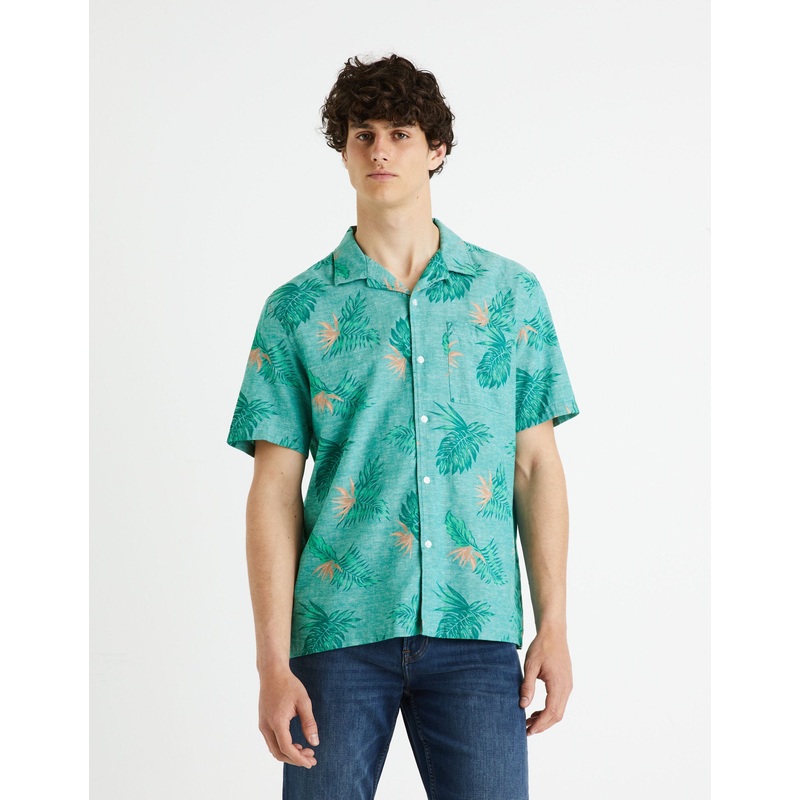 Relax Cotton Linen Shirt - Green