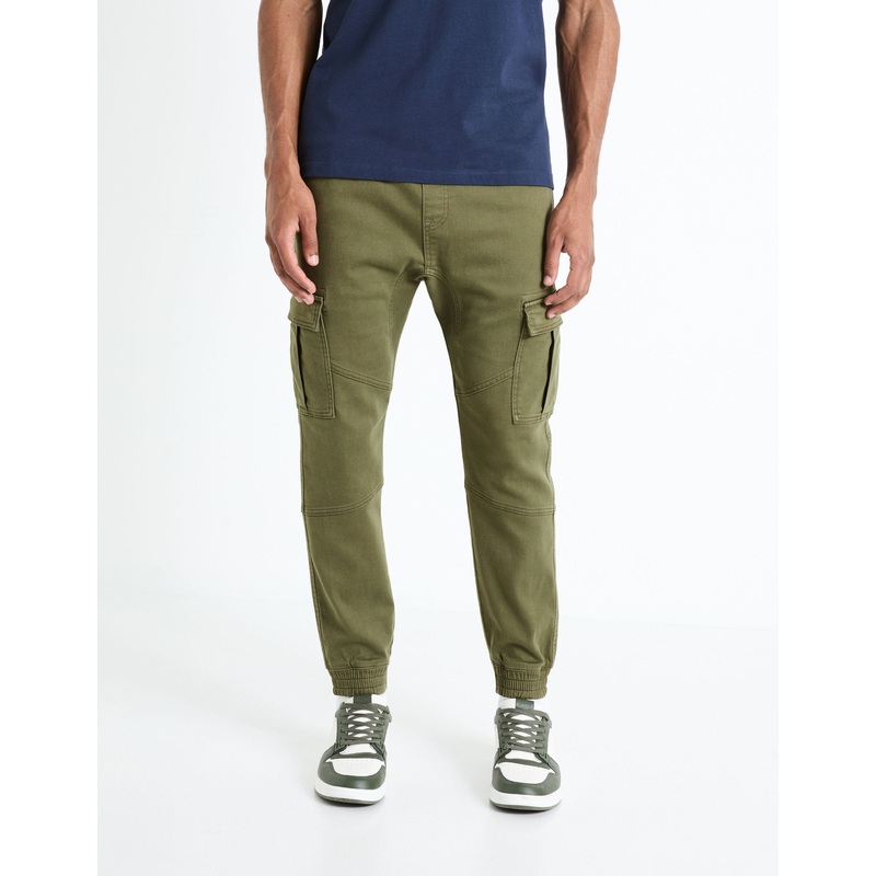 Slim Cargo Pants - Khaki Fonce