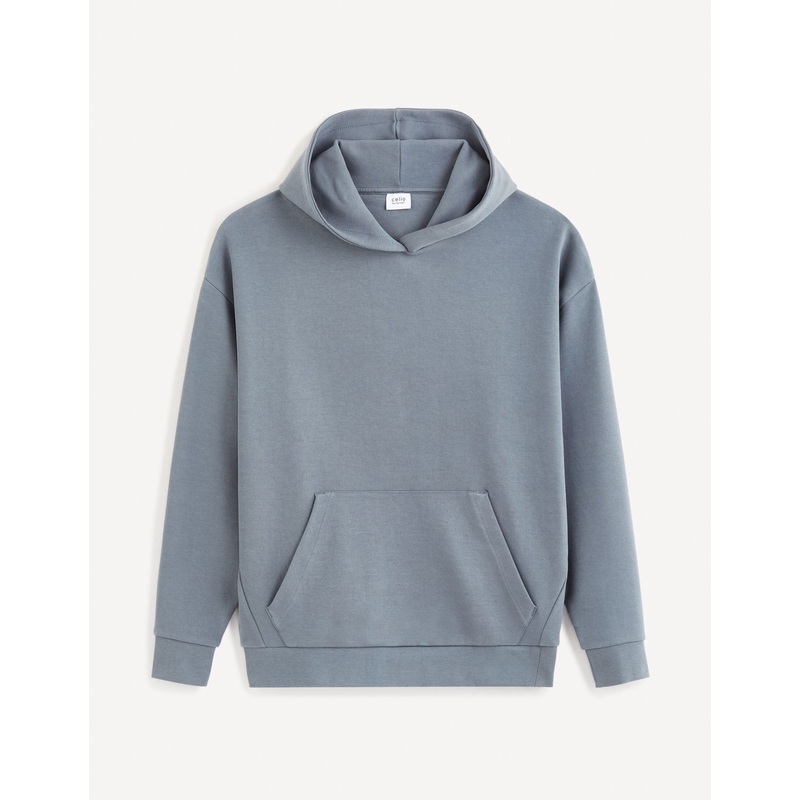 Stretch Cotton Hoodie - Blue