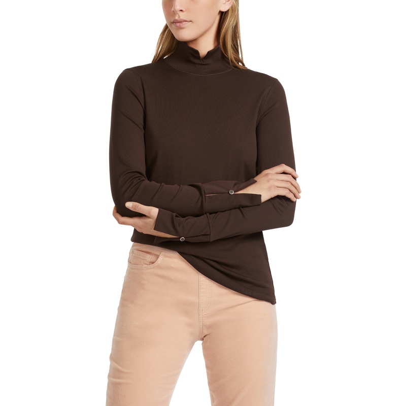 T-Shirt With Slit Roll Neck