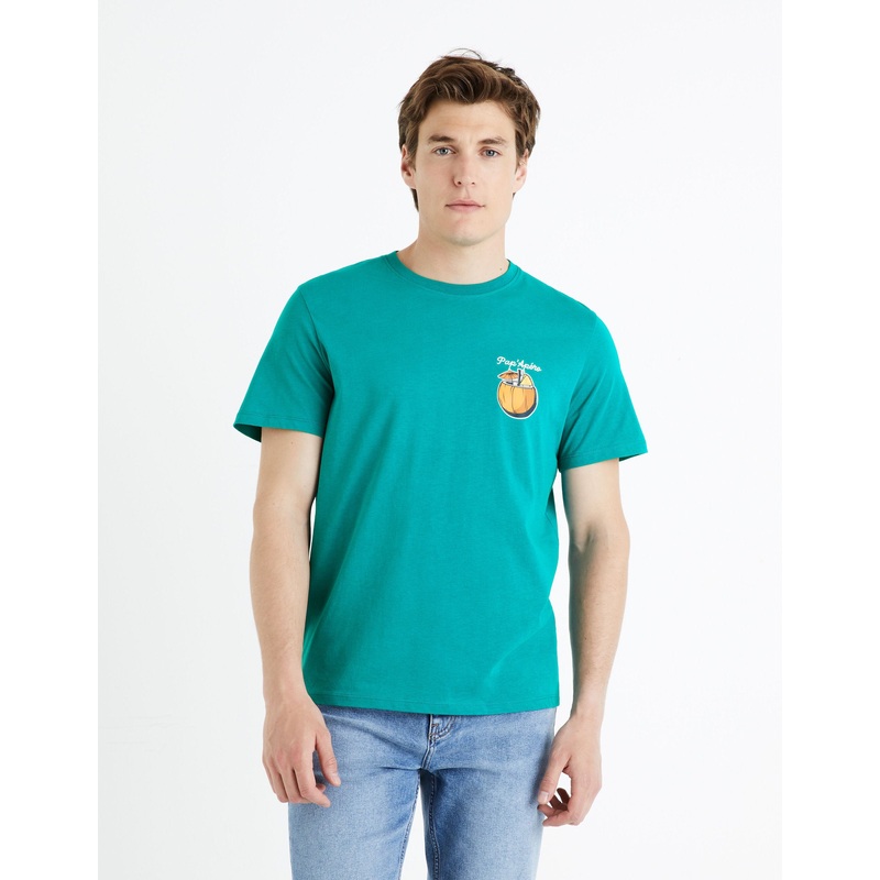 100% Cotton Round Neck T-Shirt - Green