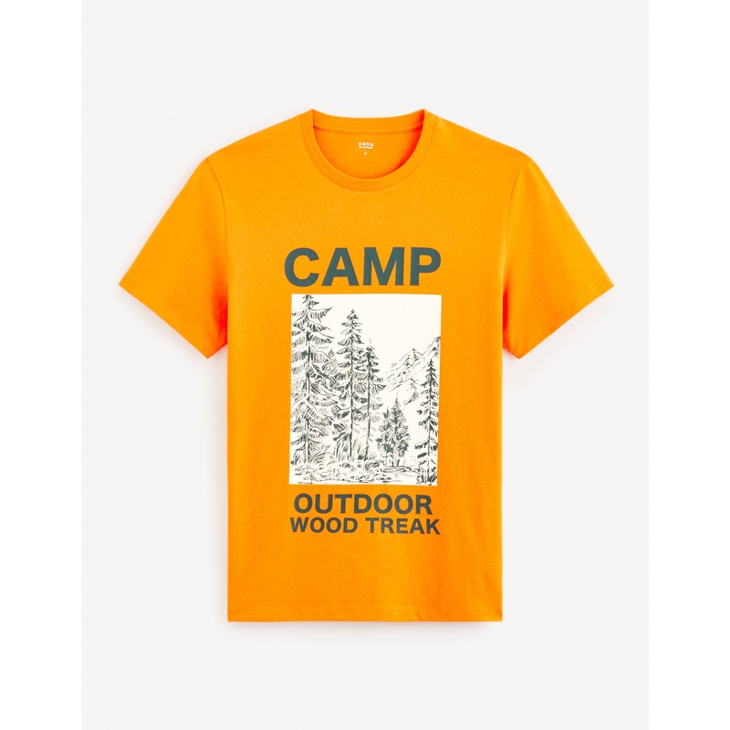 100% Cotton Round Neck T-Shirt - Orange