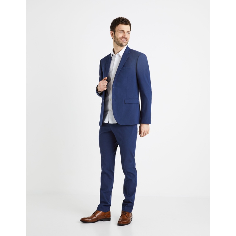 Amaury Slim Suit Trousers - Blue