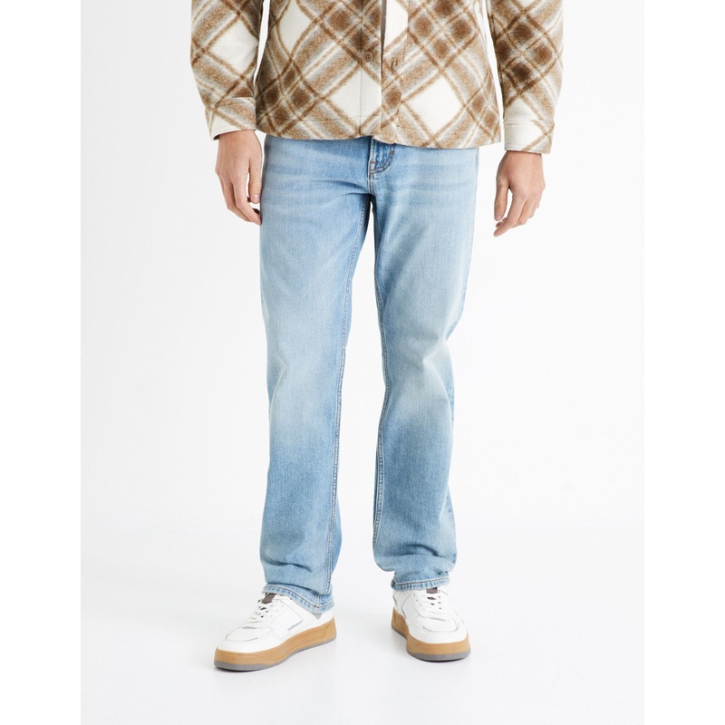 C15 3-Length Straight Jeans - Bleached