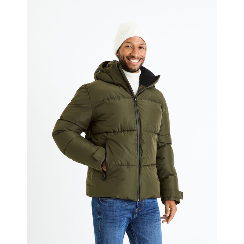 Cold Hooded Down Jacket - Khaki