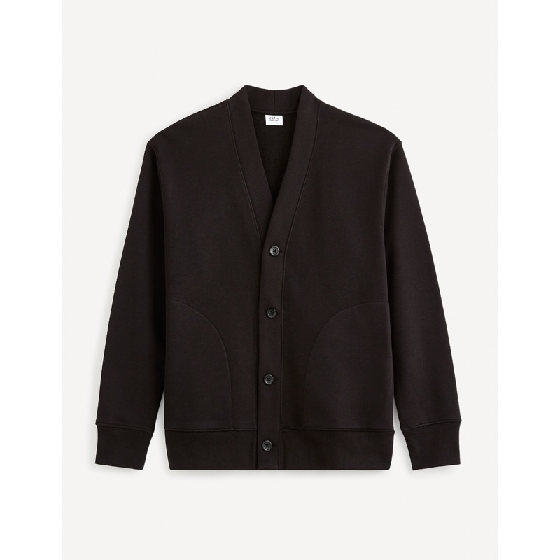 Cotton Blend Cardigan - Black