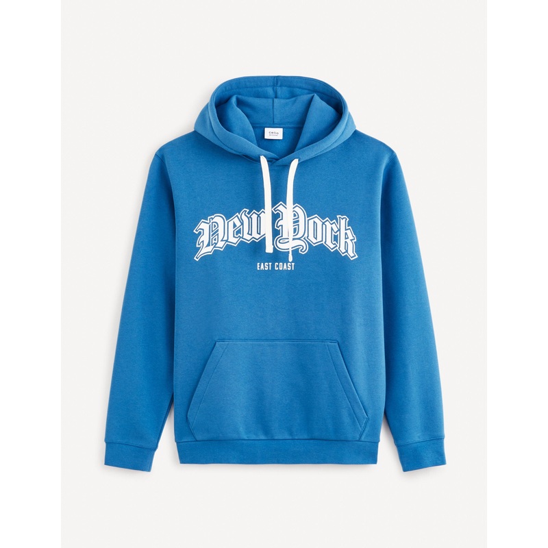 Cotton-Blend Hoodie - Blue