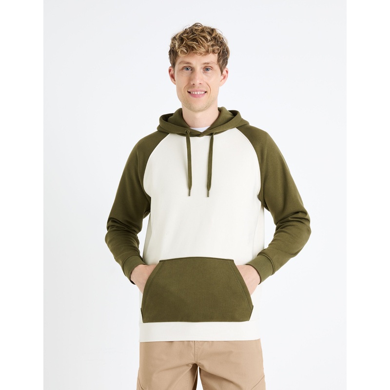Cotton-Blend Hoodie - Khaki