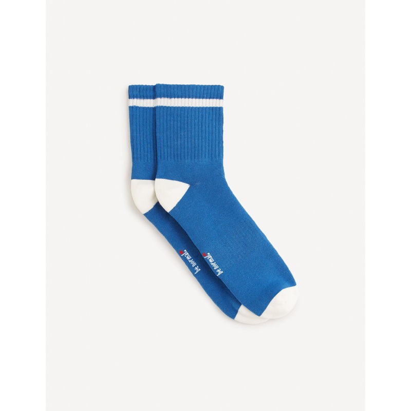 Cotton Mid-Height Sports Socks - Light Blue