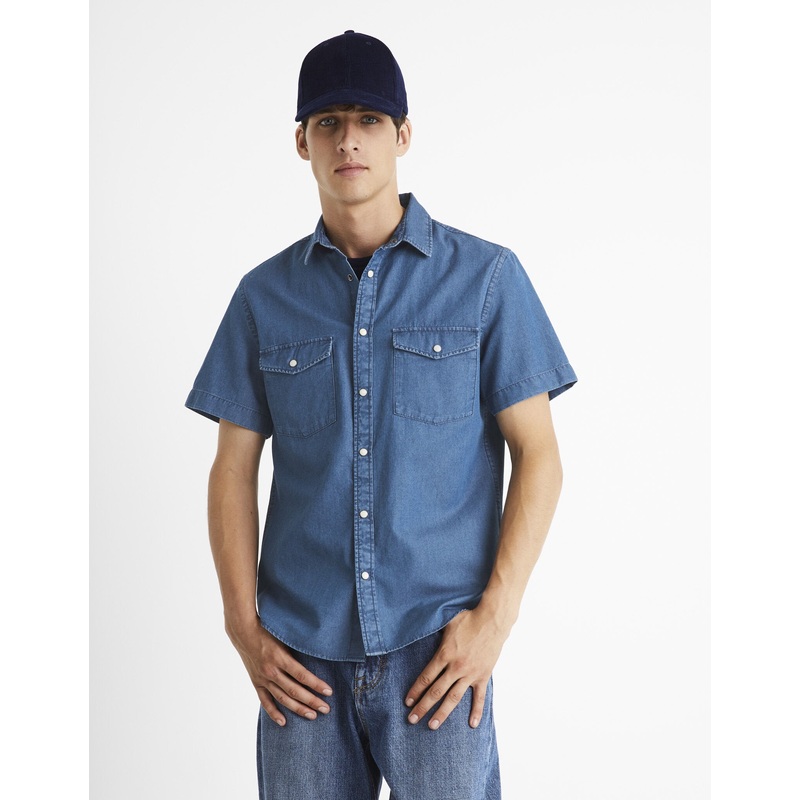 Regular Denim Shirt 100% Cotton - Navy