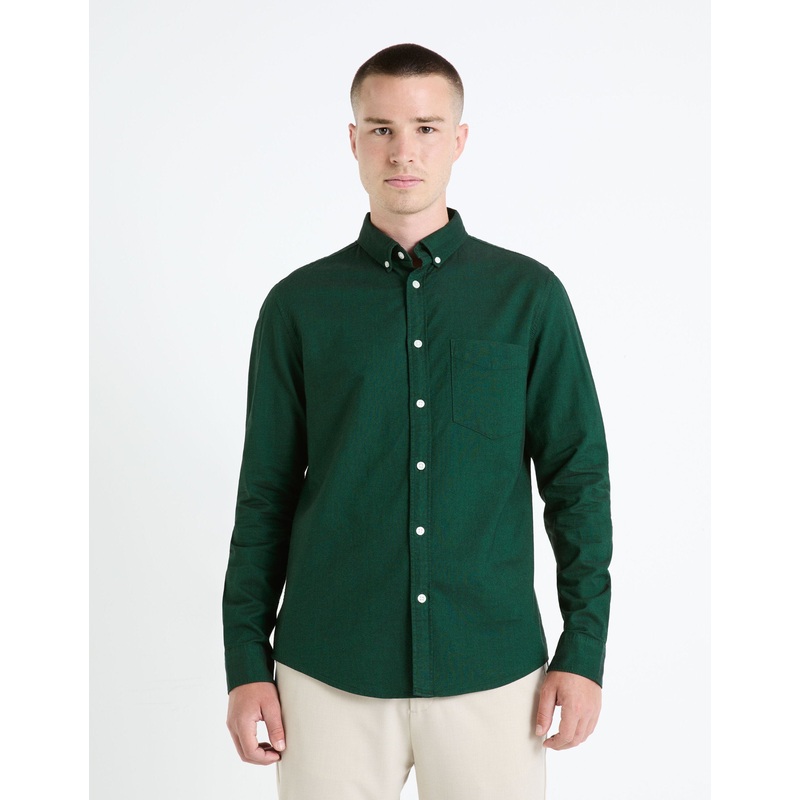Regular Shirt 100% Oxford Cotton - Dark Green